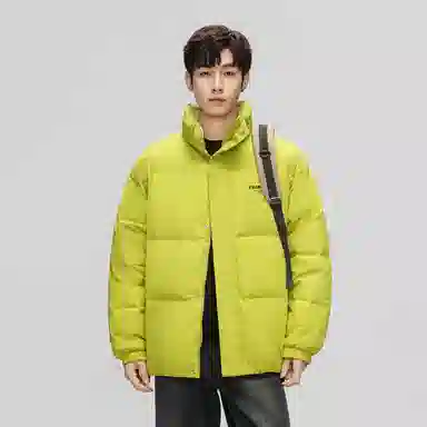 鸭鸭 经典暖冬系列 简约字母印花设计感青少年纯色基础款学生党好物户外通勤宽松休闲百搭防寒保暖羽绒服 男女同款