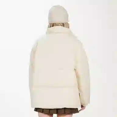 鸭鸭 简约面包服纯色宽松休闲防风外套防寒保暖加厚羽绒服 男女同款