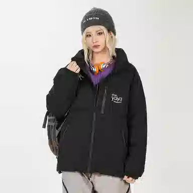 鸭鸭 简约面包服纯色宽松休闲防风外套防寒保暖加厚羽绒服 男女同款