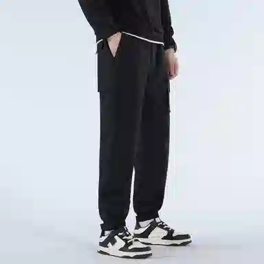 鸭鸭 简约基础款保暖羽绒裤/棉裤 男女同款 黑色