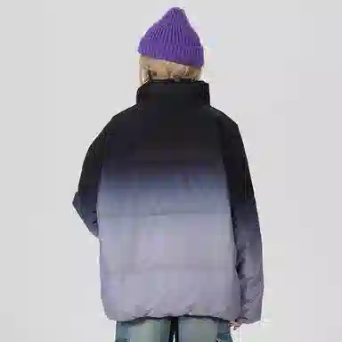 鸭鸭 云朵泡芙美式复古简约高街纯色基础宽松休闲低饱和多巴胺面包棉服保暖加厚百搭立领羽绒服 女款