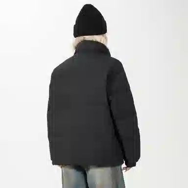 鸭鸭 拼接加厚立领拉链面包长袖羽绒服 男女同款