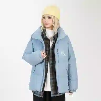 鸭鸭 简约面包服纯色宽松休闲防风外套防寒保暖加厚羽绒服 男女同款