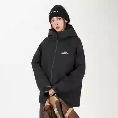 鸭鸭 轻薄鹅绒户外登山短款连帽外套休闲经典百搭运动防寒保暖工装羽绒服 男女同款