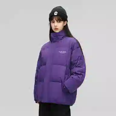 鸭鸭 经典暖冬系列 简约字母印花设计感青少年纯色基础款学生党好物户外通勤宽松休闲百搭防寒保暖羽绒服 男女同款