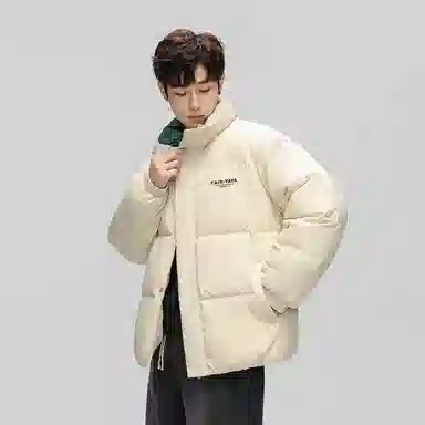 鸭鸭 经典暖冬系列 简约字母印花设计感青少年纯色基础款学生党好物户外通勤宽松休闲百搭防寒保暖羽绒服 男女同款