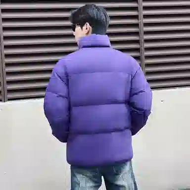 鸭鸭 纯色简约立领休闲长袖面包羽绒服 男女同款