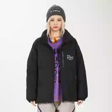 鸭鸭 简约面包服纯色宽松休闲防风外套防寒保暖加厚羽绒服 男女同款