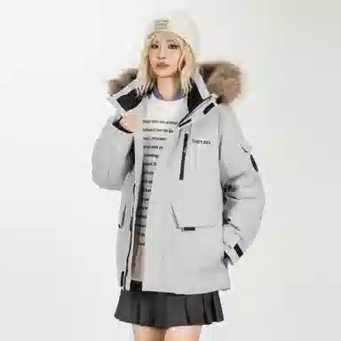 鸭鸭 宝藏抗冻轻盈舒适休闲户外运动上课通勤百搭加厚保暖亲肤防寒防风防水可拆卸毛领中长款羽绒服 男女同款