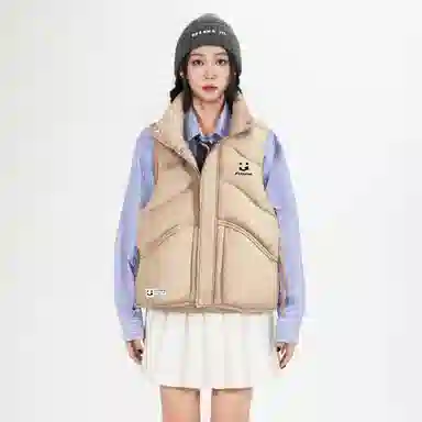 鸭鸭 日常休闲运动户外保暖立领无袖羽绒服 女款