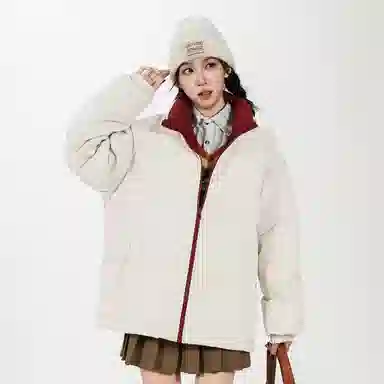 鸭鸭 美式幻影渐变新年战袍加厚保暖鸭绒休闲宽松立领短款无帽暗黑外套羽绒服 男女同款