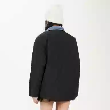 鸭鸭 字母宽松翻领长袖羽绒服 女款