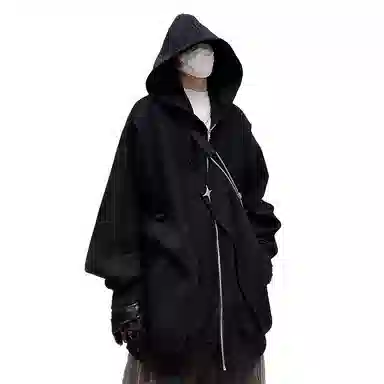 悍戈 高街小众个性重工美式休闲宽松连帽卫衣 男款