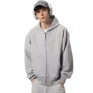 北欧攻略 春秋美式复古加厚保暖百搭连帽开衫夹克卫衣 男女同款