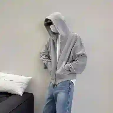 北欧攻略 春秋美式复古加厚保暖百搭连帽开衫夹克卫衣 男女同款