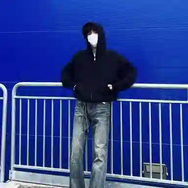 北欧攻略 春秋美式复古加厚保暖百搭连帽开衫夹克卫衣 男女同款