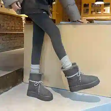 保暖耐磨增高 时尚甜美休闲学院风厚底柔软两穿 短筒 雪地靴 女款