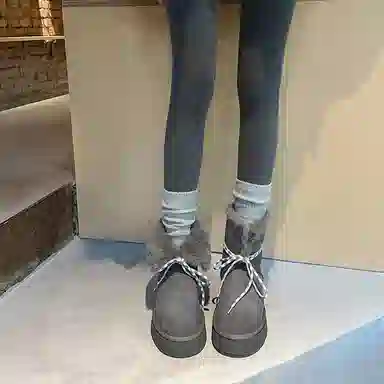 保暖耐磨增高 时尚甜美休闲学院风厚底柔软两穿 短筒 雪地靴 女款