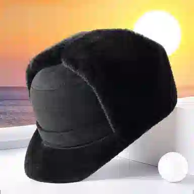 梦特娇 加绒保暖 麂皮绒 雷锋帽 男款