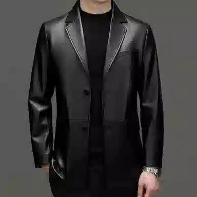 Pierre Cardin Leather Jacket Black