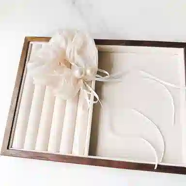 蒙妮 森系蝴蝶结飘带珍珠发绳氛围感#好运 布艺 发圈 女款