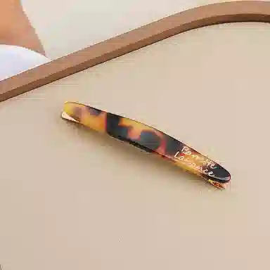 蒙妮 柳叶金标字母一字夹 醋酸 发夹 女款