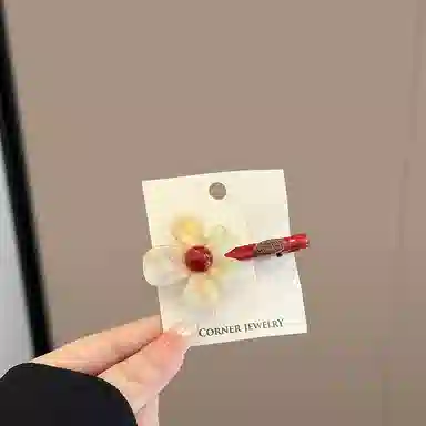 蒙妮 时尚简约炫彩醋酸花朵鸭嘴夹 亚克力 发夹 女款