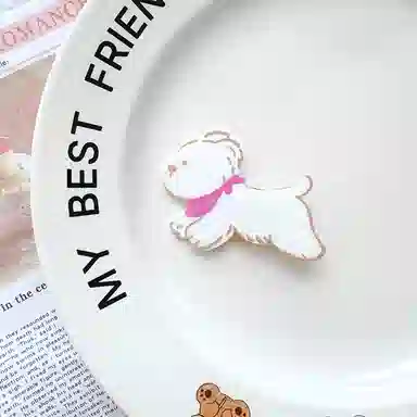 蒙妮 超萌可爱卡通小狗少女心刘海夹 亚克力 发夹 女款