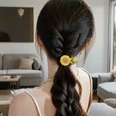 蒙妮 夏季向日葵花朵 布艺 发圈 男女同款情侣款