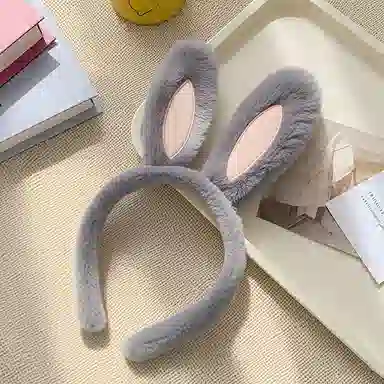 蒙妮 网红毛绒兔耳朵可爱 布艺 发箍 男女同款情侣款
