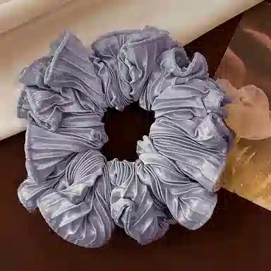 蒙妮 韩系温柔褶皱金标大肠圈 布艺 发圈 女款