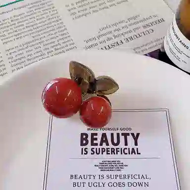 蒙妮 复古气质樱桃小抓夹 亚克力 发夹 女款