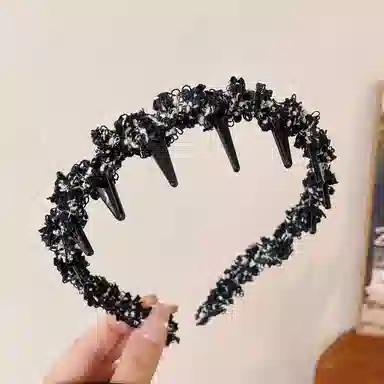 蒙妮 小香风编织早秋波浪碎花头箍 亚克力/涤纶 发箍 女款