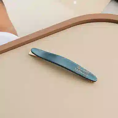 蒙妮 柳叶金标字母一字夹 醋酸 发夹 女款