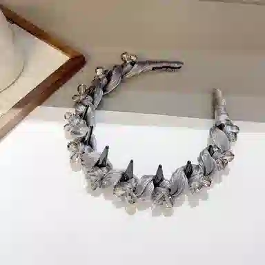 蒙妮 轻奢时尚薄纱高颅顶日常百搭 亚克力/布艺 发箍 女款