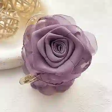 蒙妮 新中式玫瑰干枯花朵 布艺 发夹 女款