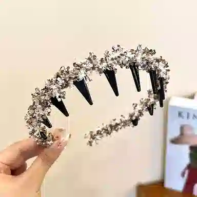 蒙妮 小香风编织早秋波浪碎花头箍 亚克力/涤纶 发箍 女款