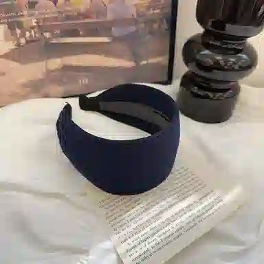 蒙妮 复古高级感条纹宽边针织头箍 塑料 发箍 女款