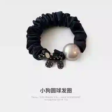 蒙妮 卡通小狗 布艺 发圈 女款