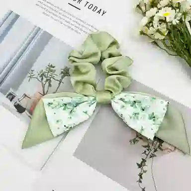 蒙妮 超仙碎花蝴蝶结飘带 布艺 发圈 女款