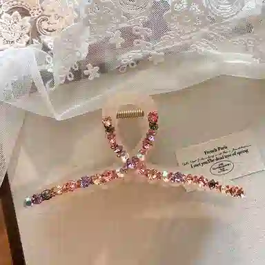 蒙妮 超闪彩色交叉 亚克力 发夹 女款