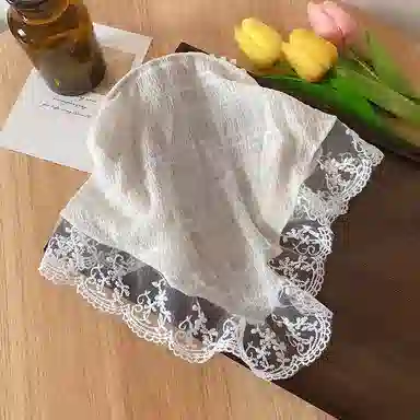 蒙妮 夏日清晰发箍款三角巾 蕾丝 头巾 女款