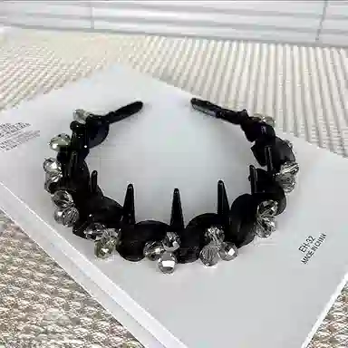 蒙妮 轻奢时尚薄纱高颅顶日常百搭 亚克力/布艺 发箍 女款