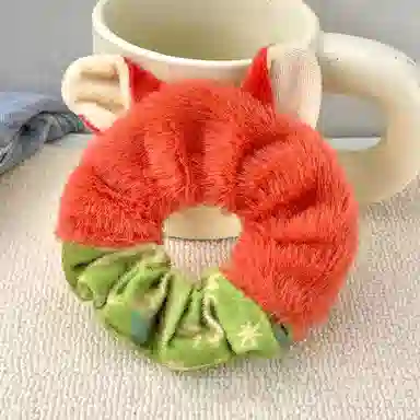 蒙妮 可爱狐毛绒耳朵大肠圈 布艺 发圈 女款