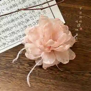 蒙妮 氛围感网纱花朵羽毛 亚克力 发夹 女款