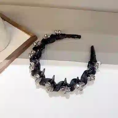 蒙妮 轻奢时尚薄纱高颅顶日常百搭 亚克力/布艺 发箍 女款