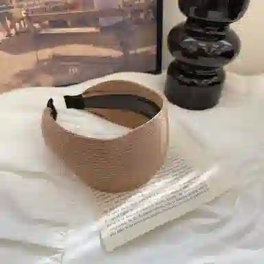 蒙妮 复古高级感条纹宽边针织头箍 塑料 发箍 女款