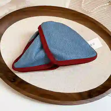 蒙妮 复古牛仔撞色三角抓夹 亚克力/布艺 发夹 女款