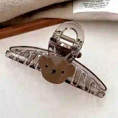 蒙妮 萌趣可爱小熊大号抓夹 亚克力 发夹 男女同款情侣款