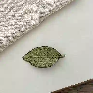 蒙妮 小清新森系刺绣树叶侧边夹 布艺 发夹 男女同款情侣款